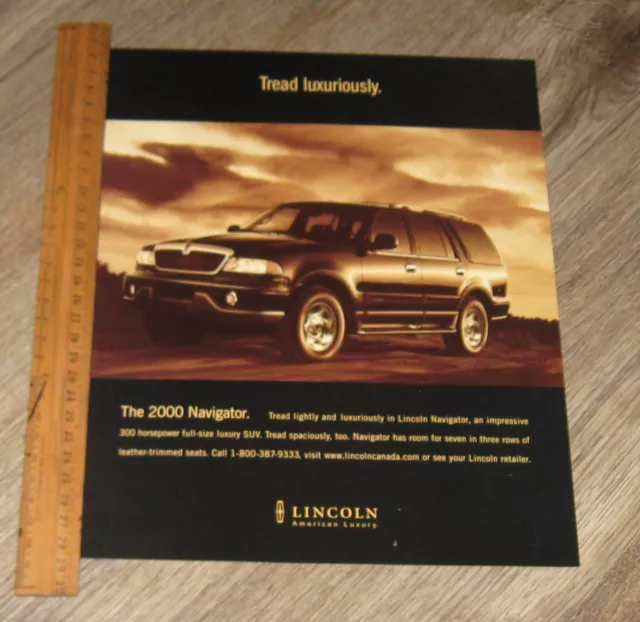 Lincoln Car AD 2000 Navigator SUV original ONE magazine page advertisement