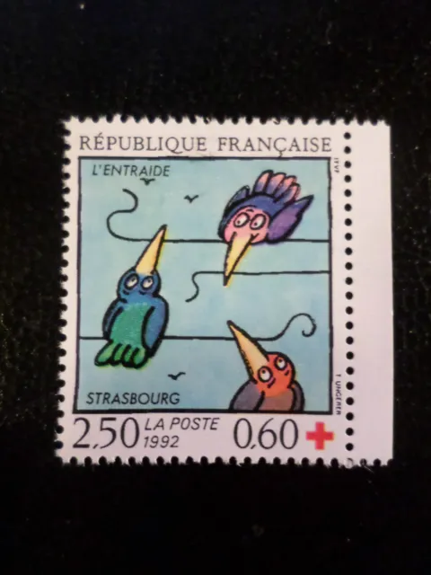 France 1992 Stamp 2783, Cross Red, Birds, New