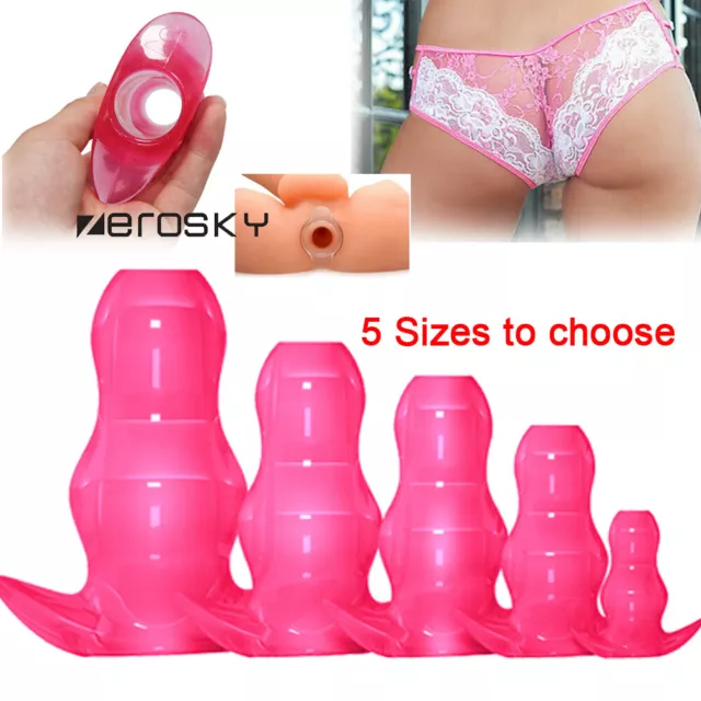 PINK Anal-Butt_Flirting tunnel_Enema Hollow Butt-Plug-Peep Vaginal Anus-love-Toy