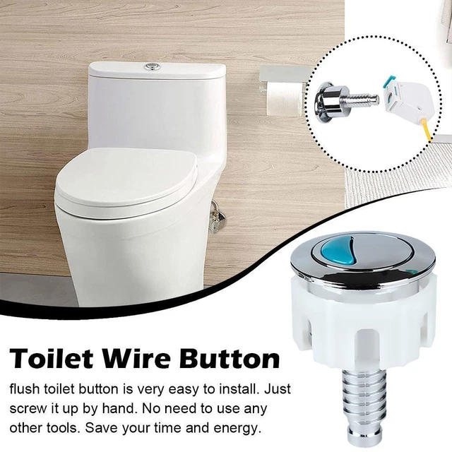 Pulsante Di Scarico WC A Doppio Flusso Cromato | Meccanismo A Molla In Acciaio Inox 304, Apertura 38-49mm, Per Risparmio Acqua - 4