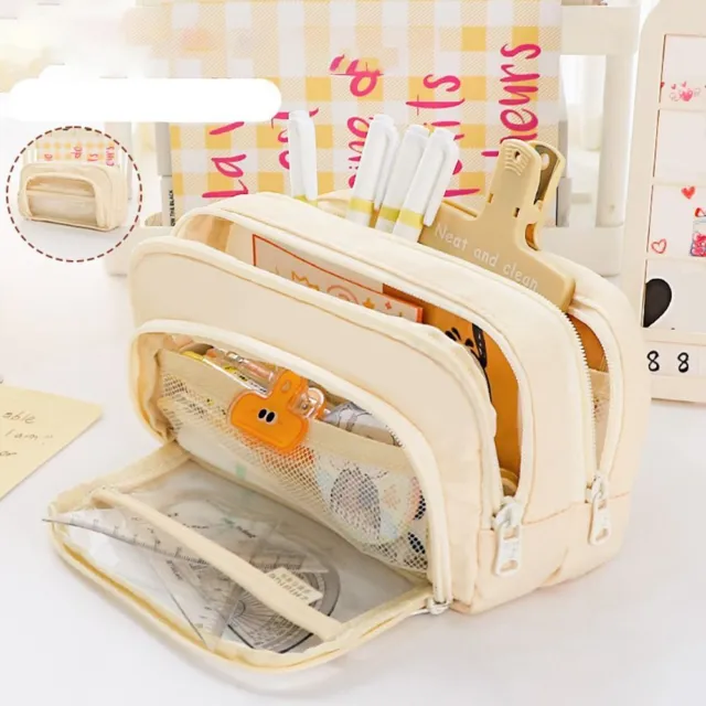Large Capacity Stationery Pouch Multi Layers Stationery Holder Bag  Office