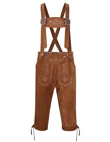 Clearlove Men's German Bavarian Oktoberfest Lederhosen Trousers Costume Khaki S