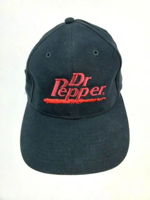 1990's Dr. Pepper Soda Strap Back Hat Cap by Falcon Black "This is the Taste! "