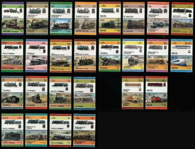 JAPAN Locomotive Train Railway Collection of 52 Stamps (Leaders of the World)