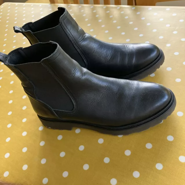Next Ladies Black Leather Ankle Boots Size 5/38  Excellent Condition