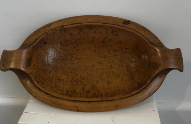 vintage hand carved wooden bowl