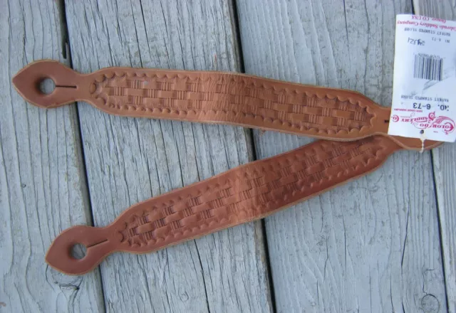 Colorado Saddlery Basket Stamped Leather Slobber Straps 24321