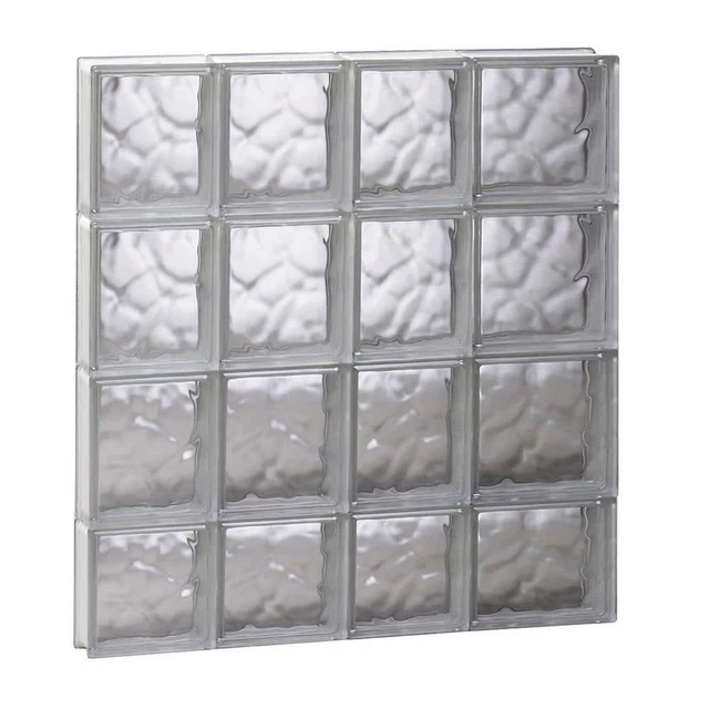 Clearly Secure Glass Block Window 25" x 29" x 3.125" Frameless Wave Non-Vented