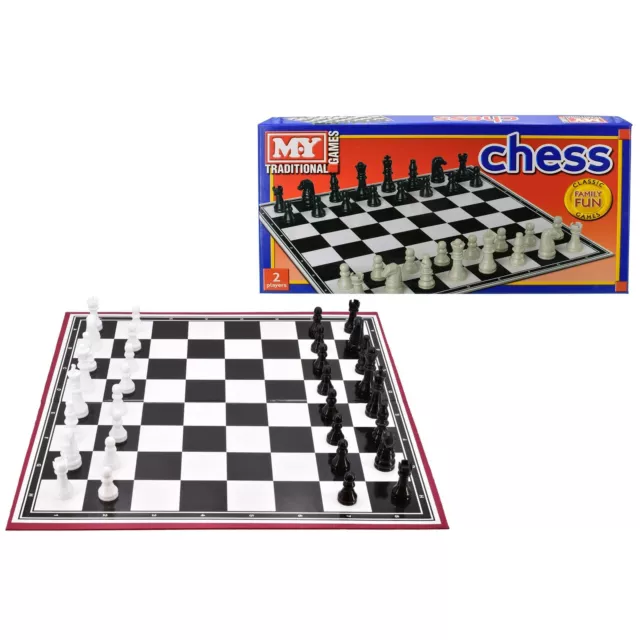 Traditional Chess Set Board Family Friend Fun Travel Foldable Board UK