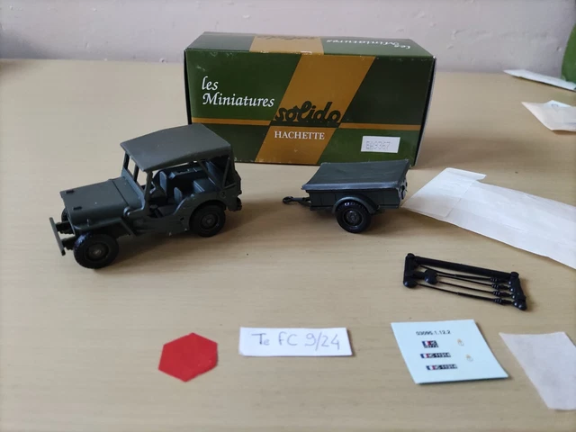 Jeep Willys Avec Remorque Solido 1/43 - Modèle Réduit Occasion