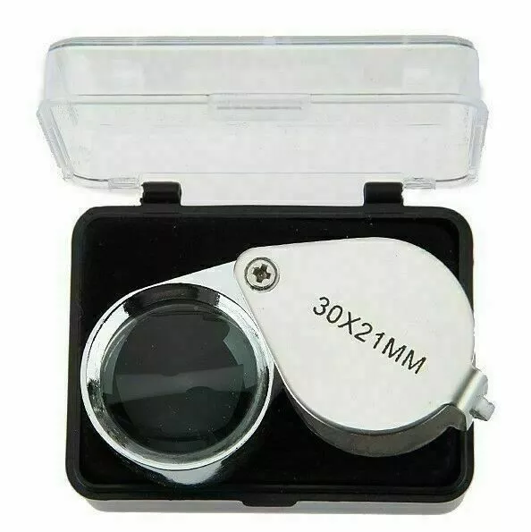 Jewellers Eye Jewelry Lens Glass Loupe 30x-21 Magnifier Magnifying LED Light UK