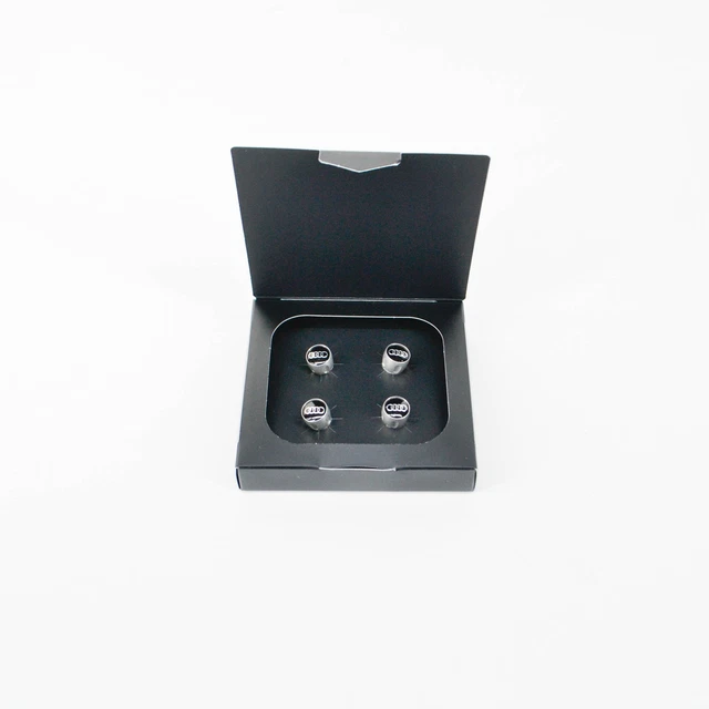 JXC - 4 X Bouchons De Valve De Pneu De Roue Métal Noir -Audi S Logo