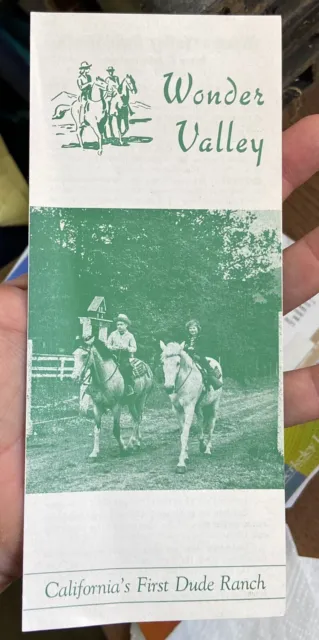 1963 WONDER VALLEY Dude Ranch Outside Fresno, California 4-Panel Promo BROCHURE