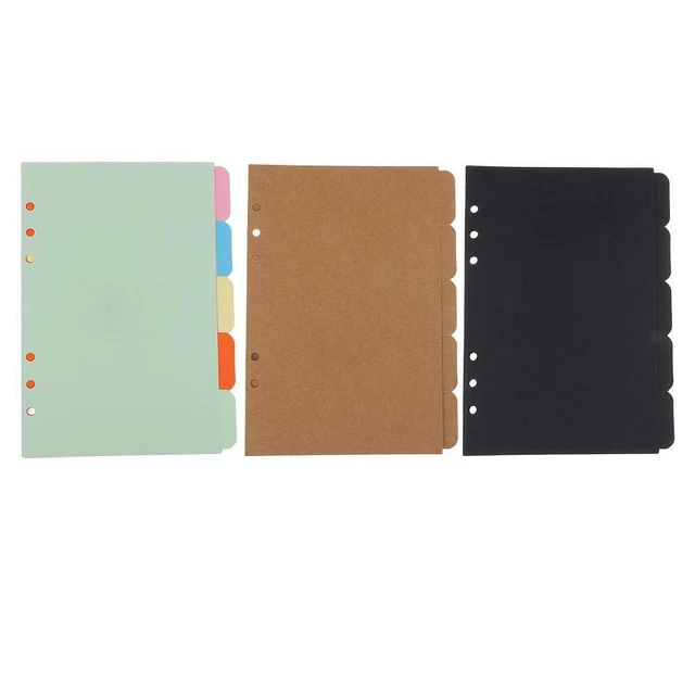 5 pezzi di carta kraft con linguette formato A5 per quaderni con inserti per
