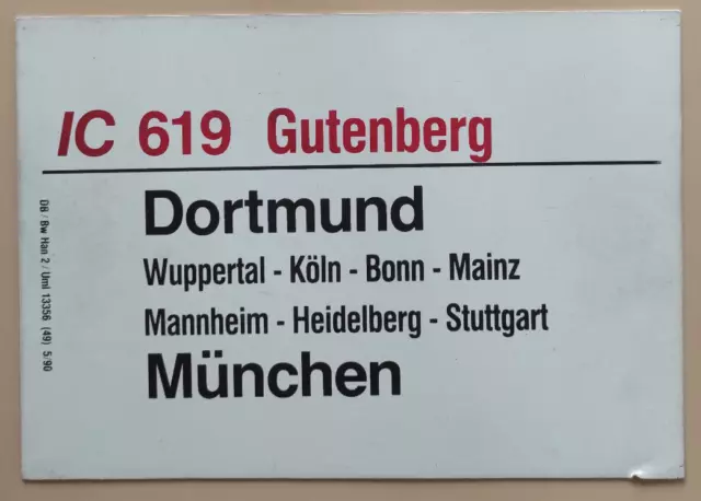 Zuglaufschild Deutsche Bahn - DB - Viele zur Auswahl aus Sammlung N47