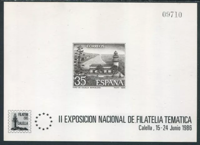 España - Prueba     Filatem 1986 / Calella / Nº 09710 / Con certificado Graus