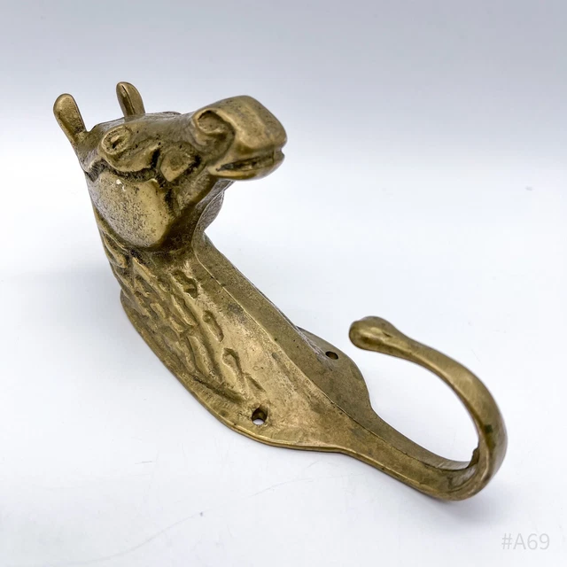Vintage Brass Horse Head Coat Hooks, Coat Hook, Wall Hook Solid 12cm 8