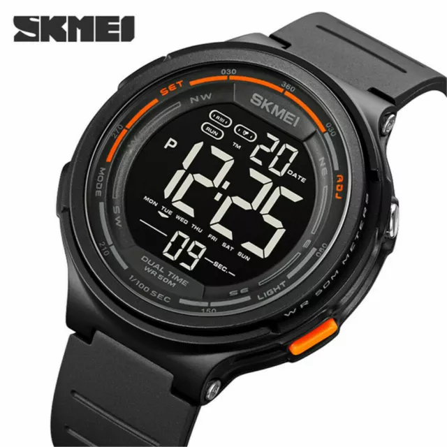 SKMEI Men Sport Watches Countdown Watch Military Boys Digital LED Wristwatch