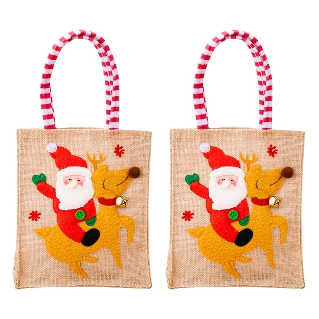 2x Tuch Entzückende Tragbare Weihnachten Geschenk Urlaub Goodies Tasche