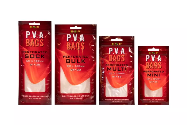 Esp Carp Perforierte Pva-Taschen - Verschiedene Grössen - Angelgerät