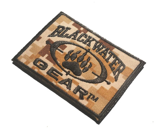 BLACK WATER BEAR Usa Tactical Militray U.s. Army 3D Badge Hook & Loop