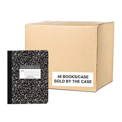 Composition Notebooks Case Of 48 Wide Ruled 50 Sheets 15 White Paper 9.75"x7.75"