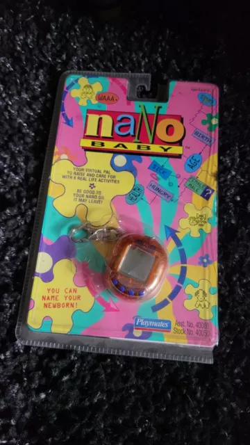 Vintage 1997 Orange  - Nano Baby - Virtual Pet - Playmates Toys - Collector PART