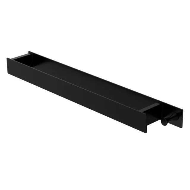 Soporte toallero con gancho autoadhesivo 42 cm de acero negro para baño/cocina