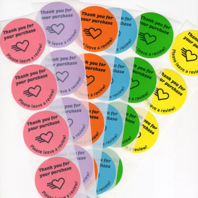 60 Thank You For Your Purchase Stickers Labels 2” Round Please Leave a Review