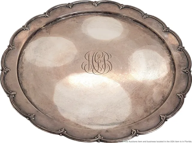 Tiffany & Co. Sterling Silver Monogrammed Serving Tray 17.5 OZT