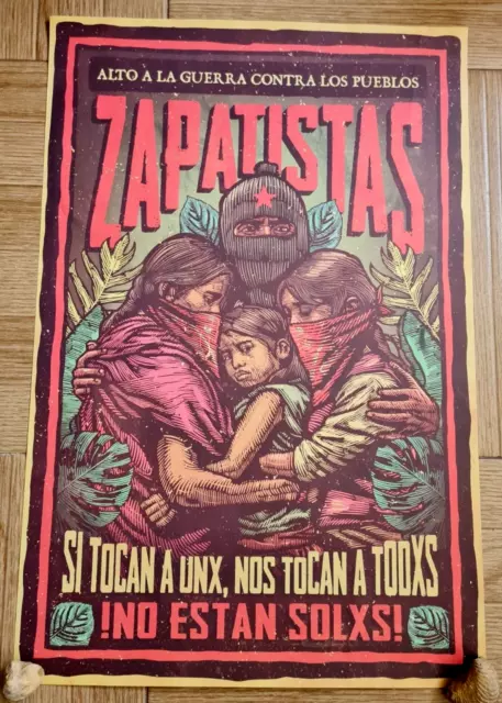 EZLN Poster Comandante Marcos Zapatista Guerilla War Mexican Maya Mexico