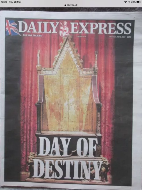 Daily Express - King Charles III 3 Coronation Souvenir 6 May 2023 Newspaper