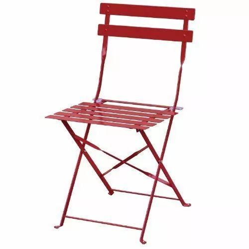 Bolero Red Pavement Style Steel Folding Chairs (Pack of 2)