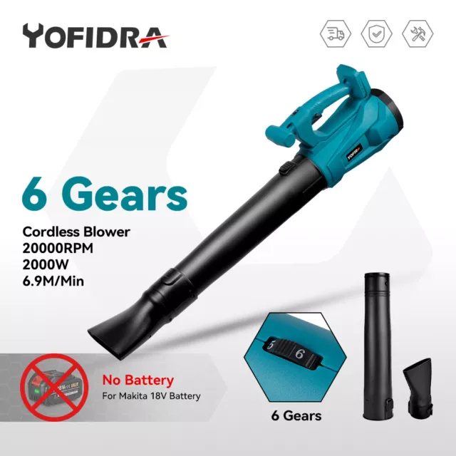 Soplador de hojas sin cable 20000rpm para batería Makita 18V (sin batería)