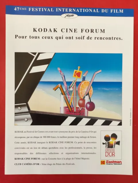Press Advertisement: KODAK Film. Kodak is at Cannes 47th Film Festival 1994
