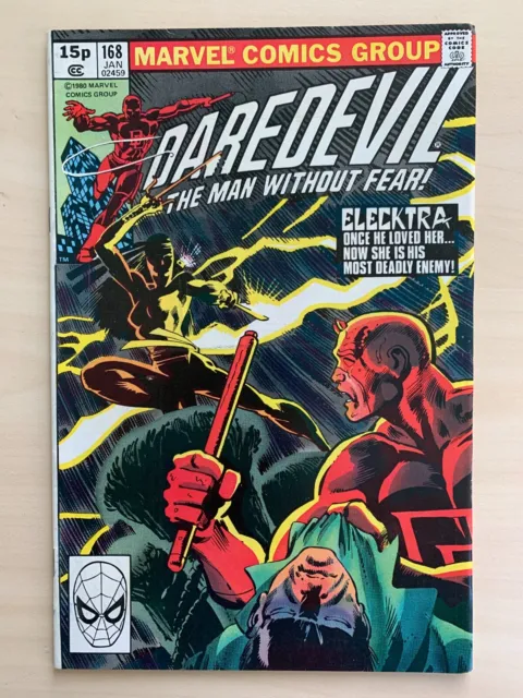 Daredevil 168 1st App Elektra Frank Miller  Marvel comics Jan 1981