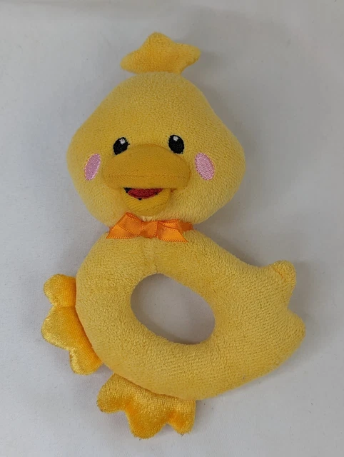 FISHER PRICE YELLOW Duck Plush Rattle 7 Inch 2013 Stuffed Animal Toy ...