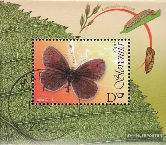 Eslovenia Bloque 26 (edición completa) usado 2006 Mariposas