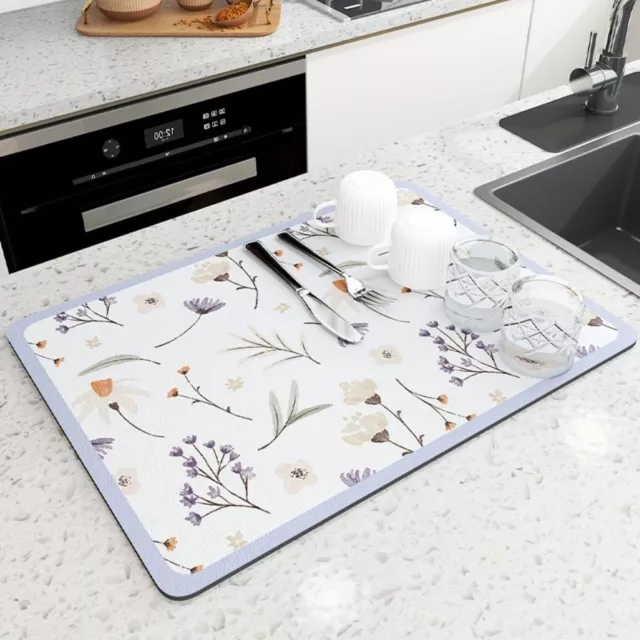 Non-Slip Countertop Protector Pad Placemat Coffee Draining Pad Tableware Mat