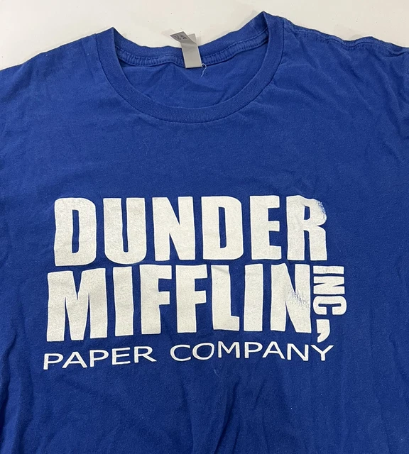 DUNDER MIFFLIN PAPER Company The Office Men’s Blue Medium T Shirt Short