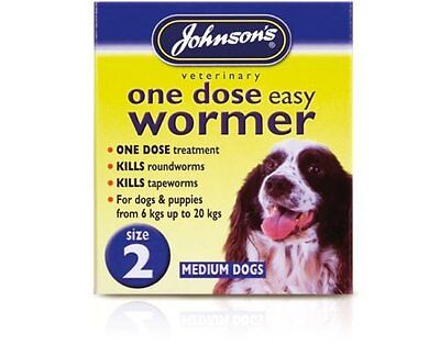 Wormer Fácil de una Dosis de Johnsons Tableta para Perros Medianos (Hasta 20 KG)