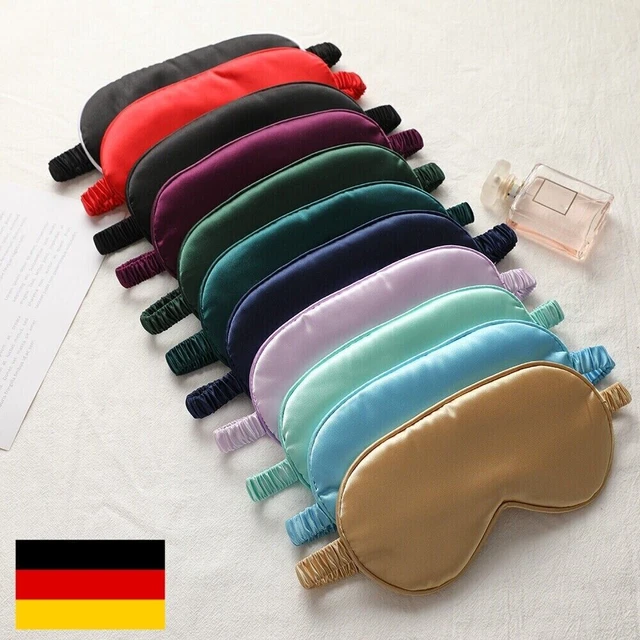 Luxus 100% Satin Seide Augenmaske Reise Schlafmaske Blackout Soft Relax DE