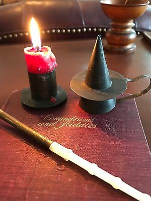 Primitive Early 18th Century Style Witches Hat Cone Tin Candle Snuffer Douser