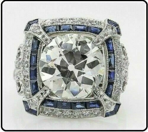3.33 Ct Round Cut Lab-Created Diamond Vintage Art Deco 1920's Old Victorian Ring