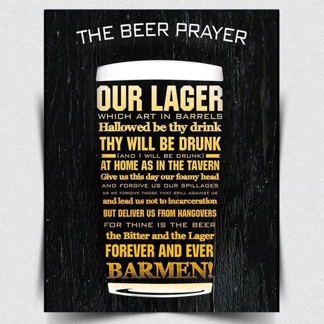 BEER PRAYER METAL SIGN WALL PLAQUE Lager Retro funny drinking sign bar man cave