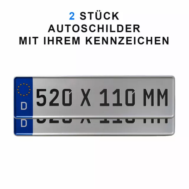 1 St Kfz Kennzeichen Nummernschilder Autoschilder Wunschtext Name