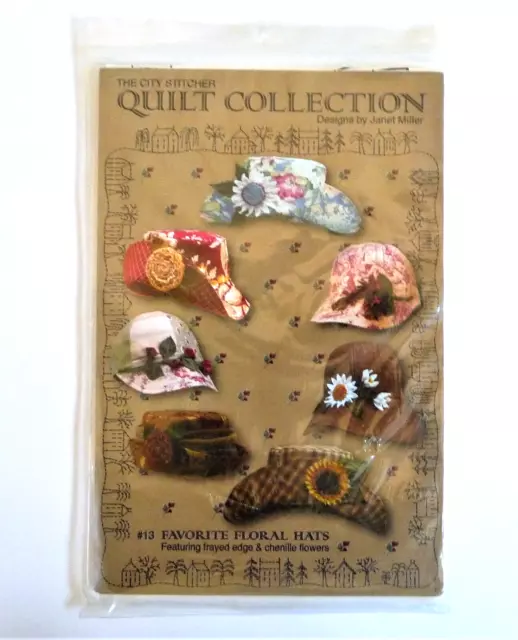 The City Stitcher Quilt Collection Flower Hats Sewing Pattern, 4 Styles, 2 Sz UC