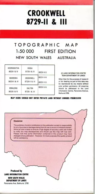 Crookwell 1:50,000 Scale Topographic Map (Old Series)