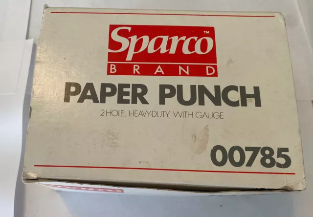 New Sparco Brand Paper Punch 2 Hole, Heavy Duty, with Gauge and Chip Tray 00785 2