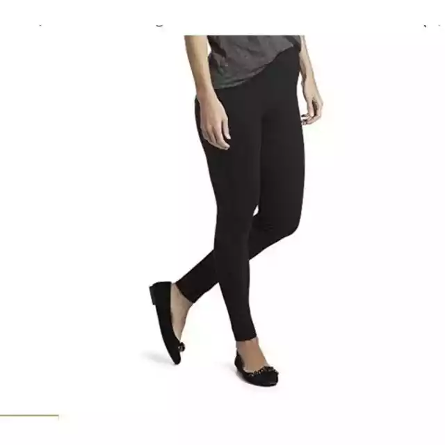 Hue Womens Black Ultra Wide Waistband Leggings Size S